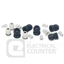 PG13.5 Insulated Cable Glands Grey 6 - 12mm? IP65 (10 Pack)