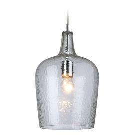 Chrome Glass Pendant with Clear Glass 1 x 60W E27