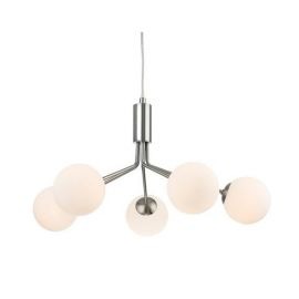 Brushed Steel with Opal White Glass Montana G9 5 Light Fitting 3 x 33W image