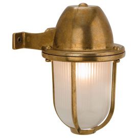 Solid Brass Nautic Wall Light with Frosted Glass 1 x 42W E27 image