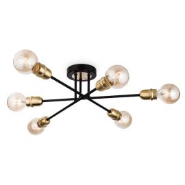 Trident Black with Brushed Brass Flush Fitting 6 x 40W E27