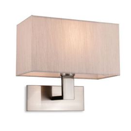 Brushed Steel with Oyster Shade Raffles E27 Single Wall Light 1 x 60W image