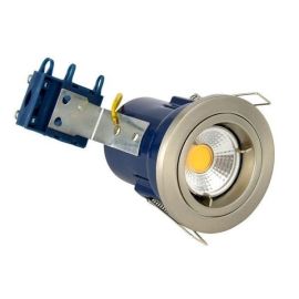 Forum Lighting ELA-27465-SCHR Satin Chrome Fixed LED Ready GU10 Fire Rated Downlight 50W 240V