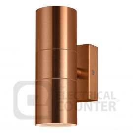 Copper Zinc Leto Outdoor Up & Down Wall Light, IP44