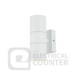 Zinc Leto White GU10 2 Light Up and Down Wall Fitting IP44 2 x 35W