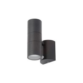 Leto Black Up/Down Wall Light with Photocell 2 x 35W GU10
