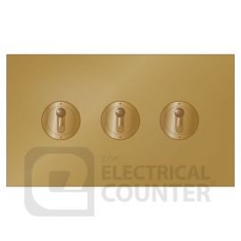 Forbes & Lomax 3GTW/U Unlacquered Brass 3 Gang 20AX 2-Way Dolly Toggle Switch image