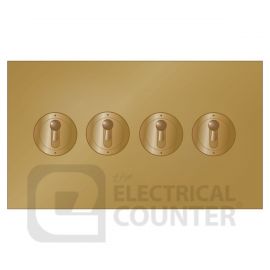 Forbes & Lomax 4GTW/U Unlacquered Brass 4 Gang 20AX 2-Way Dolly Toggle Switch image
