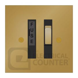 Forbes & Lomax SFCM/U/B Unlacquered Brass Switched Fused Connection Unit - Black Insert