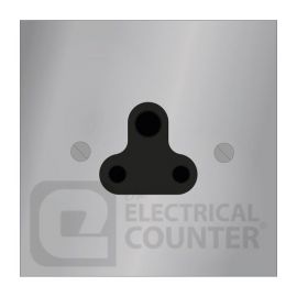 Forbes & Lomax SS2/NIC/B Nickel Silver 1 Gang 2A Unswitched Round Pin Socket - Black Insert image