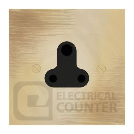 Forbes & Lomax SS5/OLB/B Aged Brass 1 Gang 5A Unswitched Round Pin Socket - Black Insert