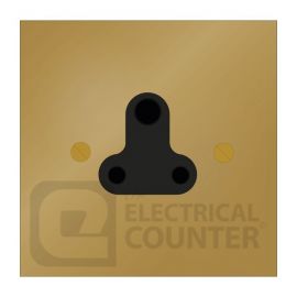 Forbes & Lomax SS5/U/B Unlacquered Brass 1 Gang 5A Unswitched Round Pin Socket - Black Insert