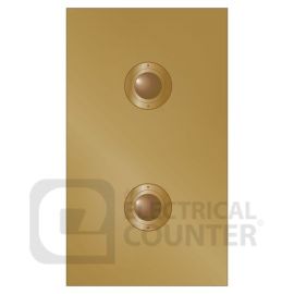 Forbes & Lomax V2GBELL/U Unlacquered Brass Vertical 2 Gang 4A Momentary Button Dimmer image
