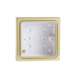 G&H Electrical 709B Polished Brass 1 Gang 32mm Surface Double Socket Plastic Back Box Pattress