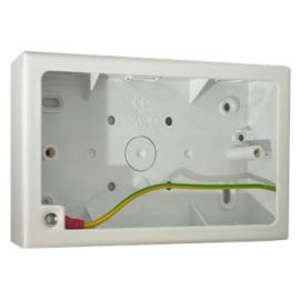 G&H Electrical 710FW White 2 Gang 32mm Surface Double Socket Back Box Pattress