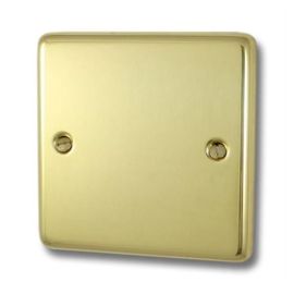G and H Electrical CB31 Contour Polished Brass Single Blank Plate image