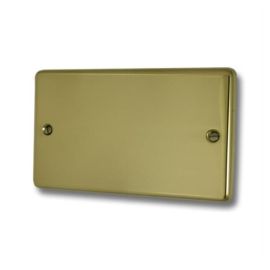 G and H Electrical CB32 Contour Polished Brass Double Blank Plate image