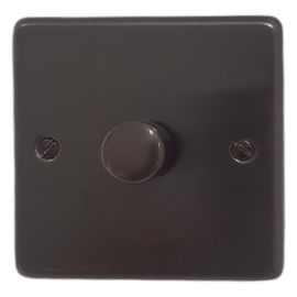 G and H Electrical CBB11 Contour Black Bronze 1 Gang Push 400W Dimmer image