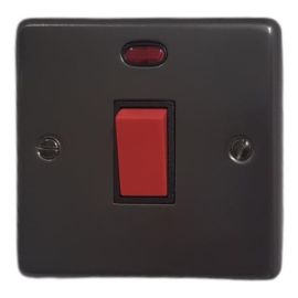 G and H Electrical CBB46B Contour Black Bronze 45A 2 Pole Neon Switch - Black Insert