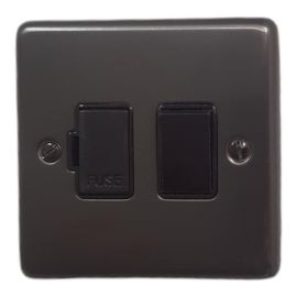 G and H Electrical CBB57B Contour Black Bronze Black Switched Fused Spur