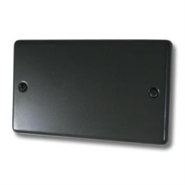 G and H Electrical CFB32 Contour Flat Black Double Blank Plate
