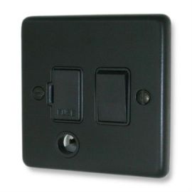 G and H Electrical CFB56B Contour Flat Black Flex Outlet Black Switched Fused Spur image