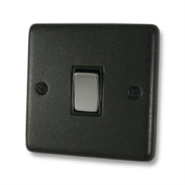 G and H Electrical CG301 Contour Graphite 1 Gang Black Nickel Light Switch image