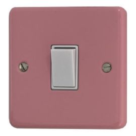 G and H Electrical CGP1W Contour Gloss Pink 1 Gang White Light Switch image