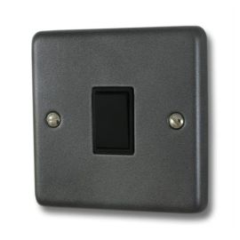 G and H Electrical CP1B Contour Pewter 1 Gang Black Light Switch