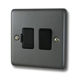 G and H Electrical CP57B Contour Pewter Black Switched Fused Spur