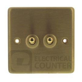 Satin Brass Contour 2 Gang Toggle Switch image