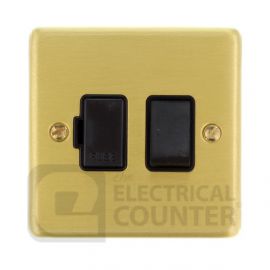 Satin Brass Fused Connection Spur Unit Switched - Black Insert