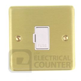 Satin Brass Fused Connection Spur Unit, Unswitched - White Insert