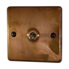 G and H Electrical CTC281 Contour Tarnished Copper 1 Gang Toggle Switch image