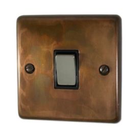 G and H Electrical CTC301 Contour Tarnished Copper 1 Gang Black Nickel Light Switch image