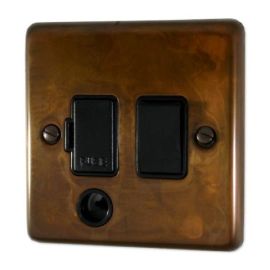 G and H Electrical CTC56B Contour Tarnished Copper Flex Outlet Black Switched Fused Spur