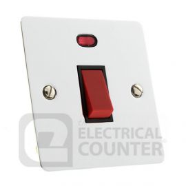 Polished Chrome 45 Amp Switch & Neon Small Plate - Black Insert