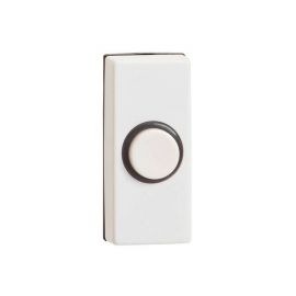 Greenbrook DP220A-C White Chime Push Door Bell with White Button and Black Outline