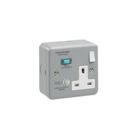 GreenBrook K21MPAAN10-C Metal Clad 1 Gang 13A 10mA Non-Latching Type RCD Switched Socket image
