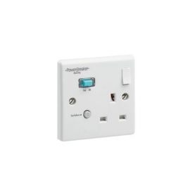 GreenBrook K21WPAAN-C White 1 Gang 30A 10mA Non-Latching Type RCD Switched Socket image