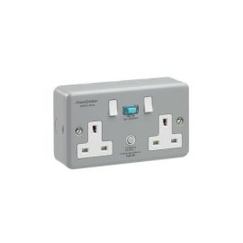 GreenBrook K22MPAAN10-C Metal Clad 1 Gang 13A 10mA Non-Latching Type RCD Switched Socket image