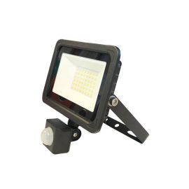 Black Sol LED IP65 Slimline Floodlight with PIR 20W 6500K 240V image