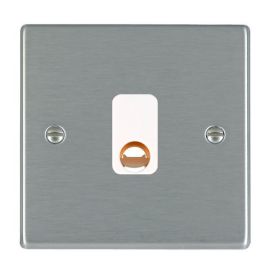Hamilton 74COW Hartland Satin Steel 20A Cable Outlet - White Insert