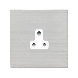 Hamilton 74CUS5W Hartland CFX Screwless Satin Steel 1 Gang 5A Unswitched Socket - White Insert image