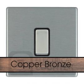Hamilton 7CBCR312BL-B Hartland CFX Screwless Copper Bronze 1 Gang 20AX Intermediate Plate Switch