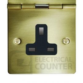 Polished Brass 1 Gang 13A Unswitched Floor Socket image