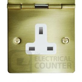Polished Brass 1 Gang 13A Unswitched Floor Socket