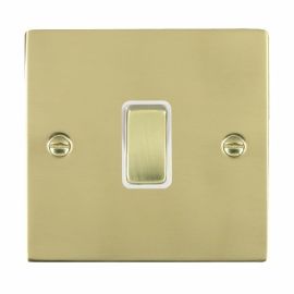Hamilton 81R21PB-W Sheer Polished Brass 1 Gang 10AX 2 Way Plate Switch - Brass and White Insert image