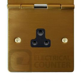 Satin Brass 1 Gang 2A Unswitched Floor Socket