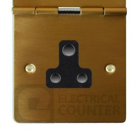 Satin Brass 1 Gang 5A Unswitched Floor Socket image